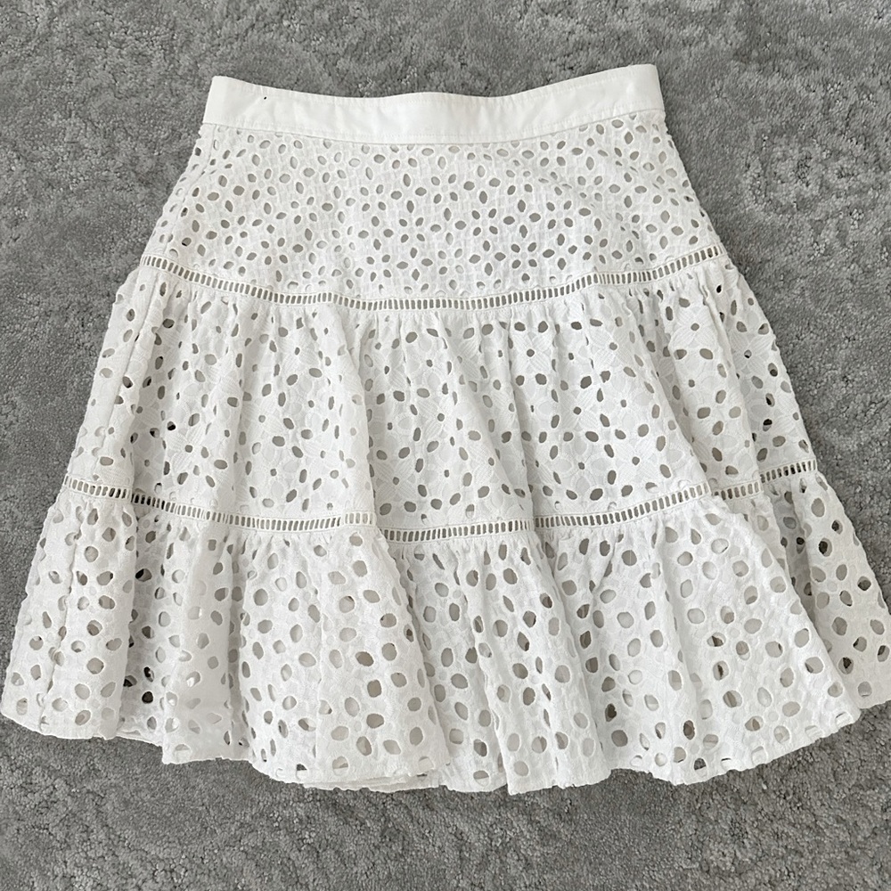 Rebecca Taylor white eyelet skirt